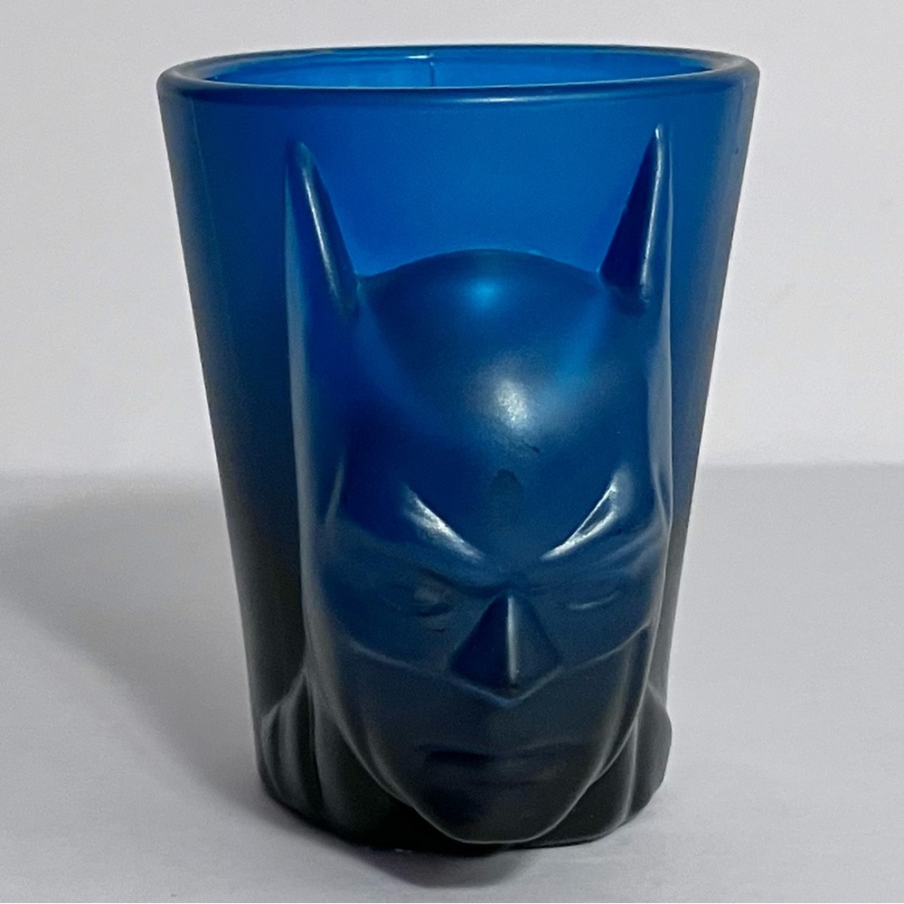 Six Flags BATMAN SHOT GLASS / Toothpick Holder / RARE DISCONTINUED / DC Comics
